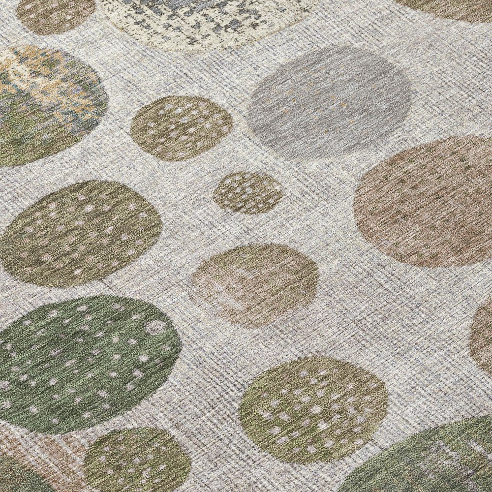 3' X 5' Taupe And Ivory Geometric Washable Indoor Outdoor Area Rug