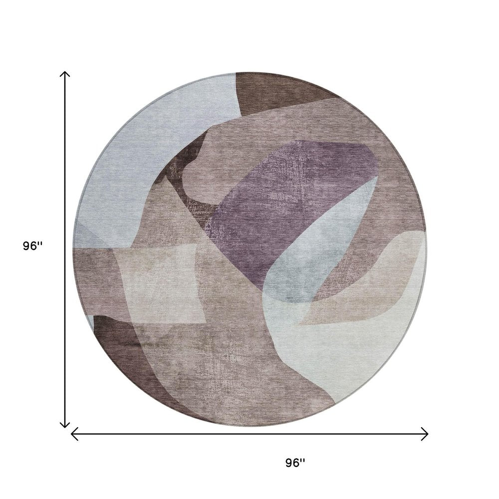 3' X 5' Brown And Taupe Abstract Washable Indoor Outdoor Area Rug
