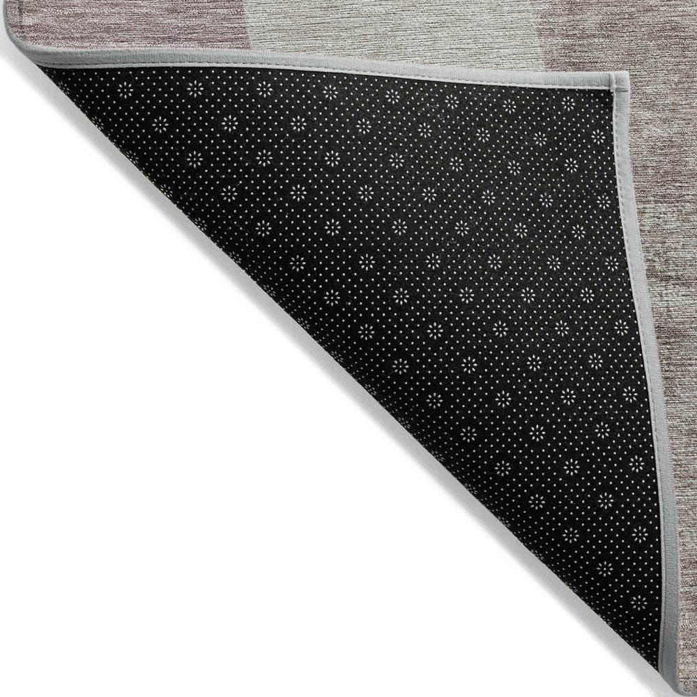 3' X 5' Brown And Taupe Abstract Washable Indoor Outdoor Area Rug