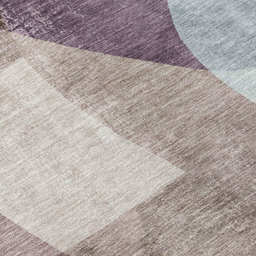 3' X 5' Brown And Taupe Abstract Washable Indoor Outdoor Area Rug