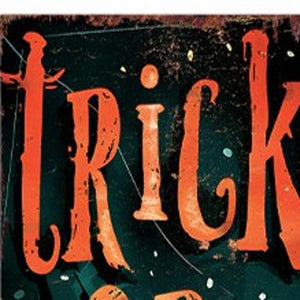 36" Black Orange And Green Solid Wood Trick or Treat Halloween Porch Sign