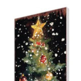 42" Black Red And Green Christmas Santa Solid Wood Garden Stake