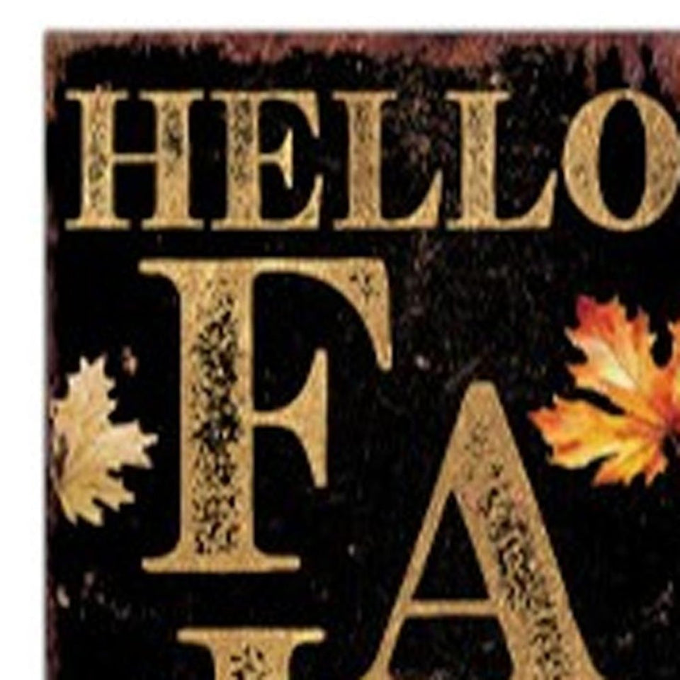 42" Black Gold And Orange Solid Wood Halloween Reversible Garden Stake