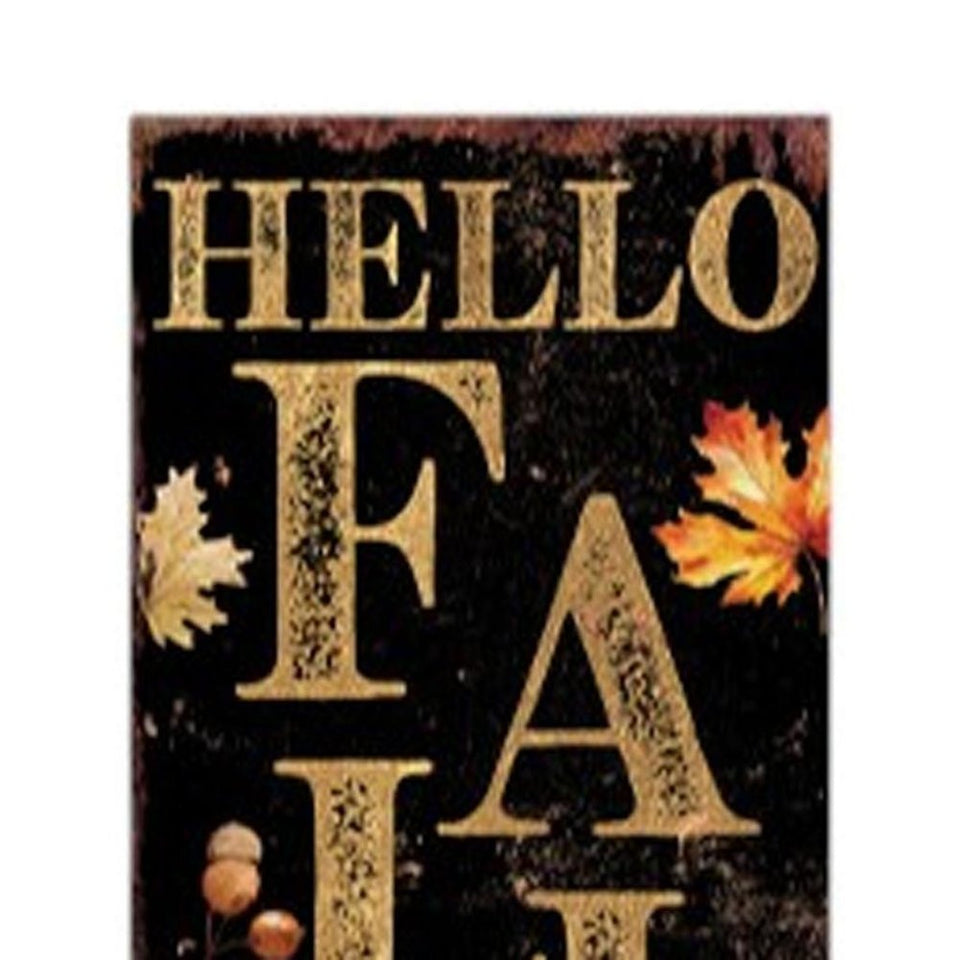 42" Black Gold And Orange Solid Wood Halloween Reversible Garden Stake