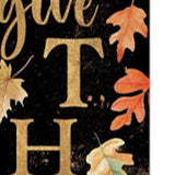 42" Black Gold Orange And Purple Solid Wood Halloween And Thanksgiving Reversible Garden Stake