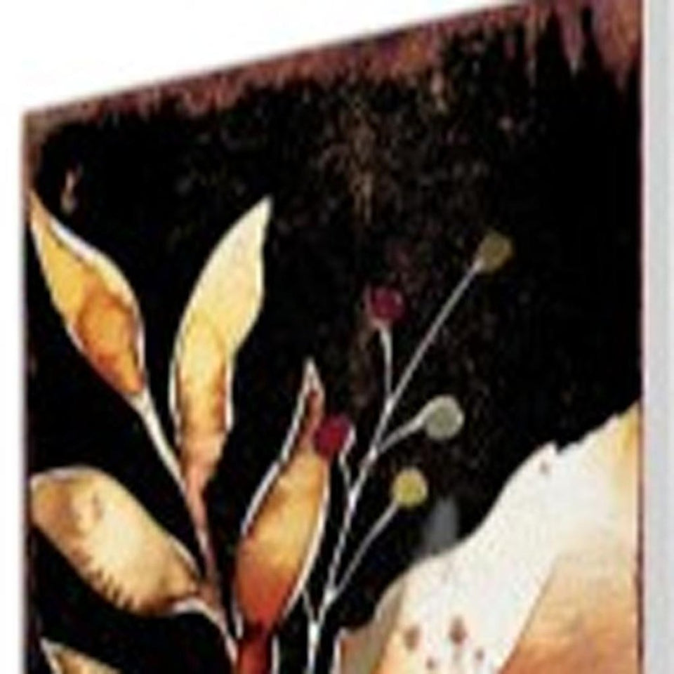 42" Black Tan Off White And Orange Floral Bouquet Solid Wood Fox Garden Stake