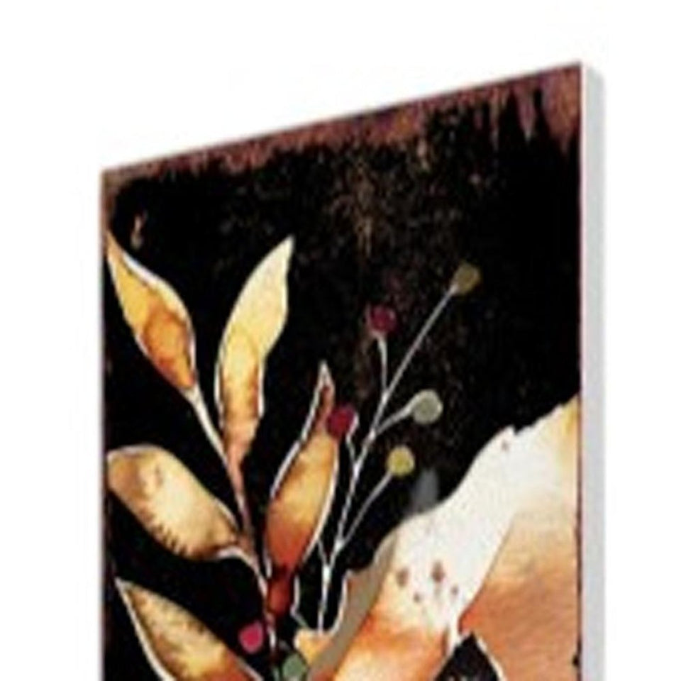 42" Black Tan Off White And Orange Floral Bouquet Solid Wood Fox Garden Stake