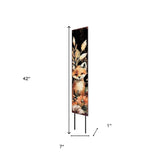 42" Black And Brown Solid Wood Fox Garden Stake