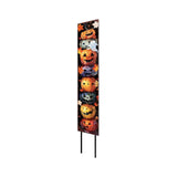 42" Black And Orange Solid Wood Halloween Jack-O-Lantern Garden Stake