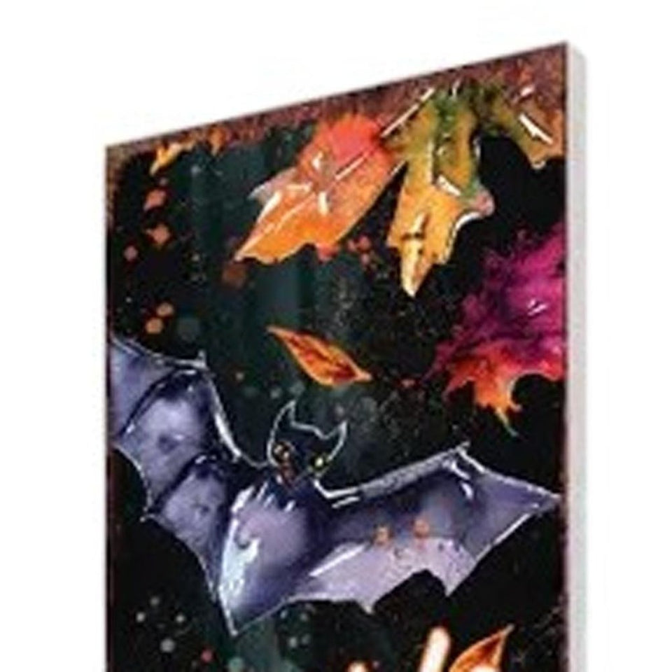 42" Black Orange And Purple Trick or Treat Jack-O-Lantern Solid Wood Garden Stake