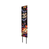 42" Black Orange And Purple Trick or Treat Jack-O-Lantern Solid Wood Garden Stake