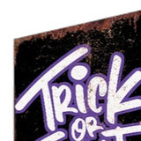 42" Black Orange And Purple Trick or Treat Jack-O-Lantern Solid Wood Garden Stake