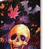 42" Black And Orange Halloween Skeleton Solid Wood Garden Stake