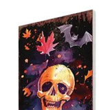 42" Black And Orange Halloween Skeleton Solid Wood Garden Stake