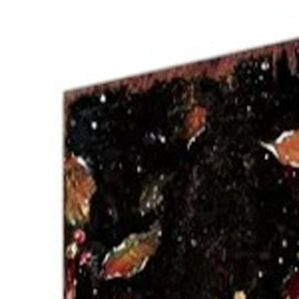 42" Black Red And Green Christmas Solid Wood Deer Garden Stake