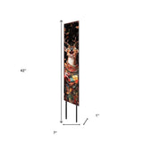 42" Black Red And Green Christmas Solid Wood Deer Garden Stake