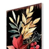 42" Black And Red Solid Wood Christmas Poinsettia Garden Stake