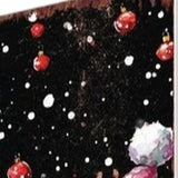 42" Black White And Red Solid Wood Christmas Santa Garden Stake