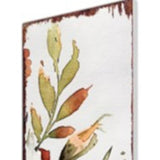 42" Green Orange And White Solid Wood Watercolor Floral Pumpkin Garden Stake