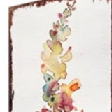 42" Green Off White Orange And Yellow Solid Wood Watercolor Floral Garden Stake