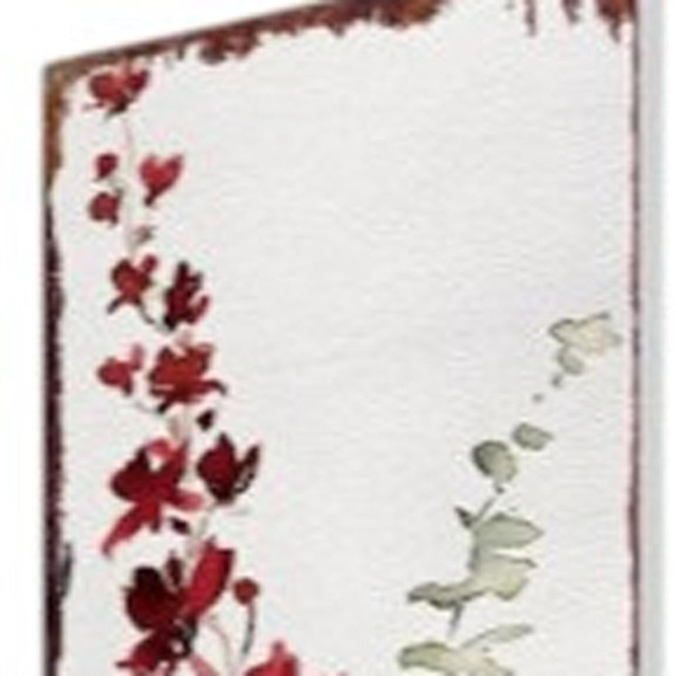 42" White Orange And Brown Solid Wood Garden Stake