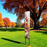 42" White Orange And Brown Solid Wood Garden Stake