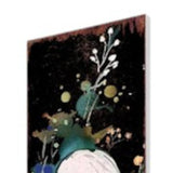 42" Black White And Green Solid Wood Halloween Ghost Garden Stake