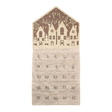 35" X 17" Beige Fabric And Wood Joy to the World Christmas Lighted Advent Calendar Wall Decor