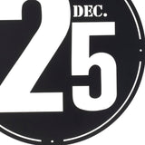 24" X 24" Black Christmas Dec 25th Iron Circle Hanging Wall Decor