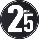 24" X 24" Black Christmas Dec 25th Iron Circle Hanging Wall Decor
