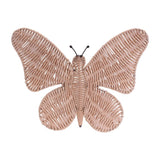 14" X 18" Natural Butterfly Rattan Hanging Dimensional Sculpture