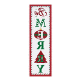 30" X 9" Green Red And White Christmas Be Merry Iron Hanging Wall Decor