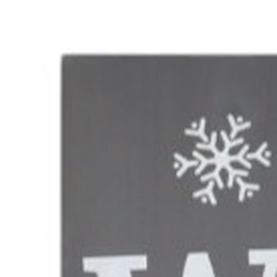 72" Gray And White Solid Wood Welcome Christmas Snowman Porch Sign