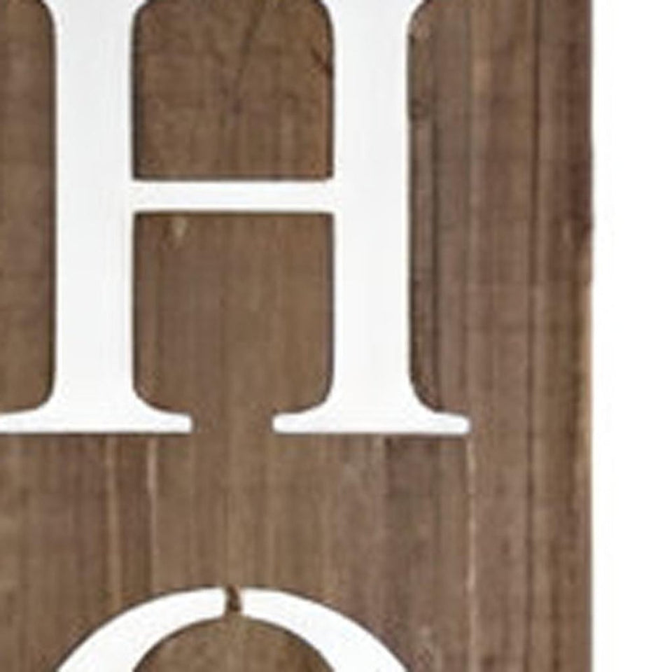 72" Brown And White Solid Wood Home Sweet Home Porch Sign