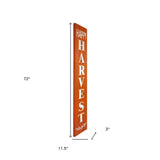 72" Orange And White Solid Wood Happy Harvest Porch Sign