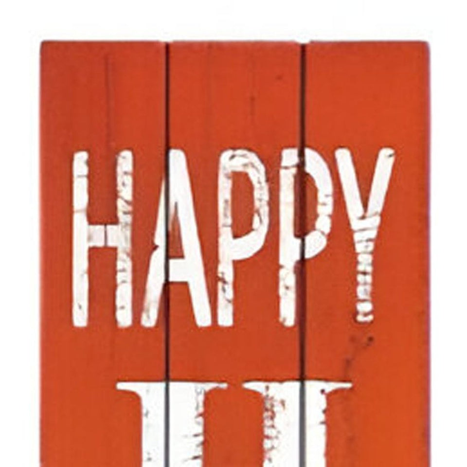 72" Orange Solid Wood Happy Harvest Porch Sign