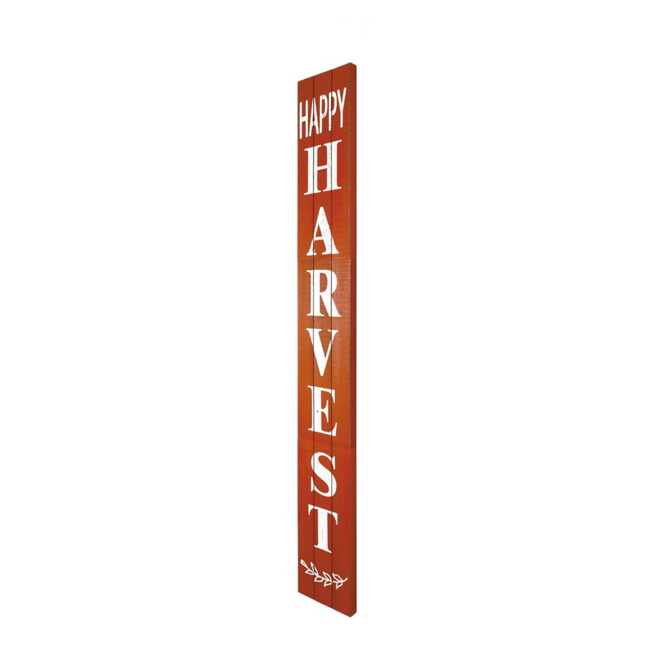 72" Orange Solid Wood Happy Harvest Porch Sign