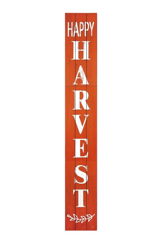 72" Orange Solid Wood Happy Harvest Porch Sign