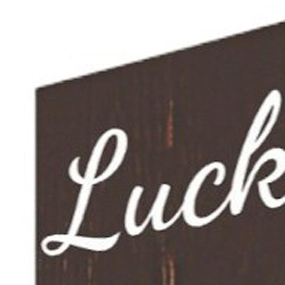 72" Brown And Green Solid Wood Shamrock Luck of the Irish Day Porch Sign