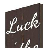 72" Brown And Green Solid Wood Shamrock Luck of the Irish Day Porch Sign