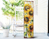 36" Yellow Brown And Green Solid Wood Sunflowers Porch Sign