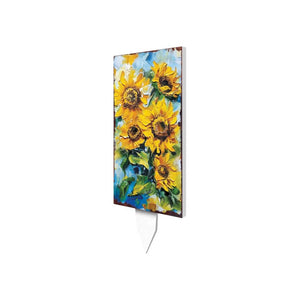 30" Yellow Brown And Green Solid Wood Sunflowers Garden Stake