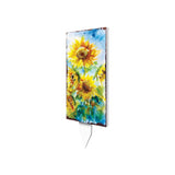 30" Yellow Brown And Green Solid Wood Sunflowers Garden Stake