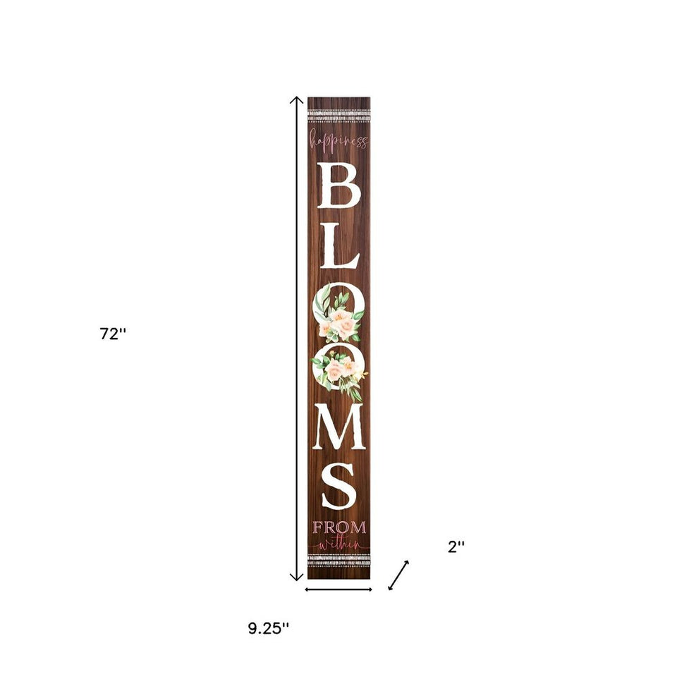 72" Brown Solid Wood Blooms Porch Sign