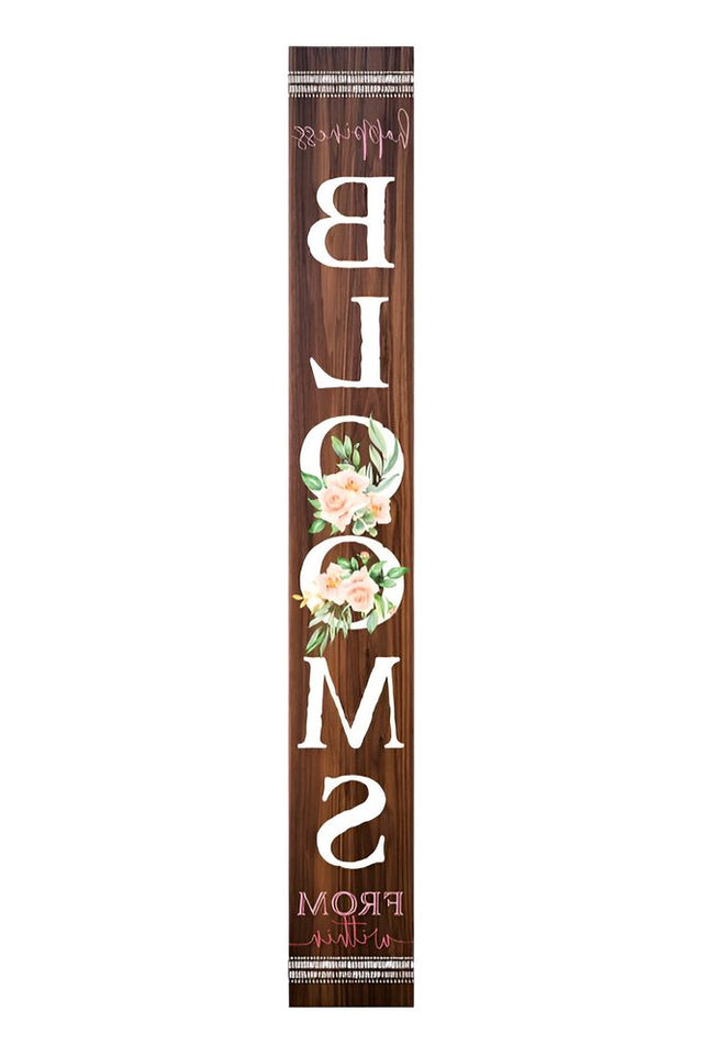 72" Brown Solid Wood Blooms Porch Sign