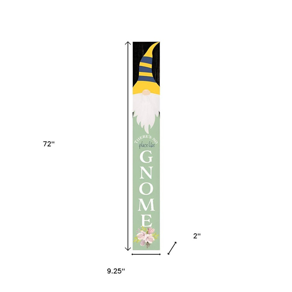 72" Light Green Solid Wood No Place Like Gnome Porch Welcome Sign