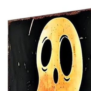 10" Black And Orange Halloween Pumpkin Solid Wood Garden Stake