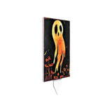 10" Black And Orange Halloween Pumpkin Solid Wood Garden Stake