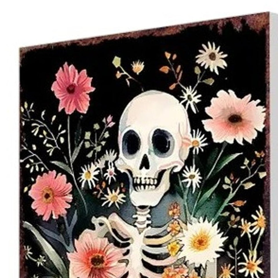 10" Black And Orange Halloween Pumpkin Solid Wood Garden Stake