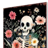 10" Black And Orange Halloween Pumpkin Solid Wood Garden Stake